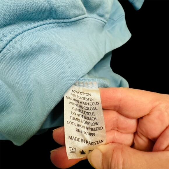 Liquid Blue Grateful Dead Logo Print Lightweight Hoodie in Sky Blue Size Medium - Picture 8 of 8